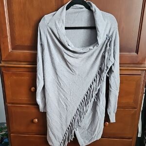 Gray Fringe Women's Sweater